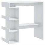 vidaXL Bartisch mit Regal Hochglanz-Wei&szlig; 100x50x101,5 cm 809455