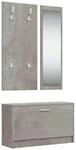 vidaXL 3 Tlg Flurm&ouml;bel-Set Betongrau Holzwerkstoff 342573