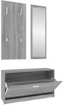 vidaXL 3 Tlg Flurm&ouml;bel-Set Grau Sonoma Holzwerkstoff 342575