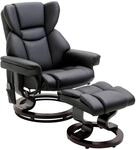 HOMCOM Massagesessel mit Liegefunktion Kunstleder Schwarz 79 x 82 x 101 cm