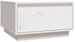 vidaXL Couchtisch Wei&szlig; 55x56x32 cm Massivholz Kiefer 813406