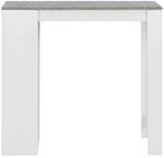 vidaXL Bartisch mit Regal Wei&szlig; 110x50x103 cm mit Betonfarbe Tischplatte