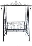 Garden Pleasure Schaukel Kari aus Metall 220 cm x 178 cm x 90 cm Schwarz
