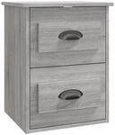 vidaXL Wand-Nachttisch Grau Sonoma 41,5x36x53 cm