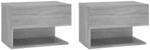 vidaXL Wand-Nachttische 2 Stk Grau Sonoma Holzwerkstoff Modell 4