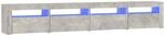 vidaXL TV-Schrank mit LED-Leuchten Betongrau 240x35x40 cm 4