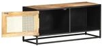 vidaXL TV-Schrank 90x30x40 cm Raues Mangoholz und Wiener Geflecht