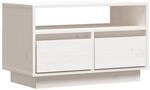 vidaXL TV-Schrank Wei&szlig; 60x35x37 cm Massivholz Kiefer 813426