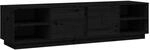 vidaXL TV-Schrank Schwarz 156x40x40 cm Massivholz Kief&uuml;r