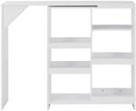 vidaXL Bartisch mit Beweglichem Regal Wei&szlig; 138x39x110 cm