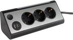 REV Ritter Steckdosenleiste Lightsocket LED-3+2-fach USB 10,m 6500 K Schwarz