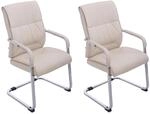 CLP 2er Set Freischwinger XXL Anubis Kunstleder Creme