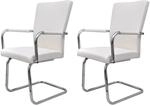 vidaXL Freischwinger 2 Stk Wei&szlig; Kunstleder 240994