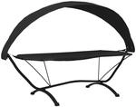 vidaXL Outdoor-Loungebett mit Dach Schwarz Stahl und Oxford-Stoff 317599