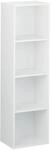 Relaxdays B&uuml;cherregal Spanplatte Wei&szlig; mit Wandbefestigung 106 x 30 x 23 cm 7.2 kg