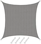 AMANKA HDPE Sonnensegel - 3 x 3 m Quadratisch Grau
