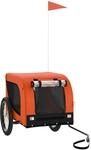 vidaXL Fahrradanh&auml;nger Hunde Orange und Schwarz Oxford-Gewebe & Eisen 94005
