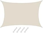 AMANKA Polyester Sonnensegel Wasserdicht - 7 x 5 m Rechteckig Beige
