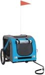 vidaXL Fahrradanh&auml;nger Hunde Blau und Grau Oxford-Gewebe und Eisen 93883
