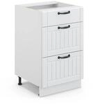 Vicco K&uuml;chenunterschrank Fame-Line Wei&szlig; Landhaus/Wei&szlig; 50 cm ohne Arbeitsplatte