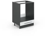 Vicco Herdumbauschrank Fame-Line Wei&szlig; Hochglanz/Anthrazit 60 cm ohne Arbeitsplatte