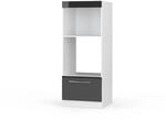 Vicco Mikrowellenschrank Fame-Line Anthrazit Hochglanz/Wei&szlig; 60 cm Offen