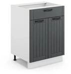Vicco K&uuml;chenunterschrank Fame-Line Anthrazit/Wei&szlig; 60 cm mit Schublade ohne
