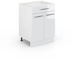 Vicco K&uuml;chenunterschrank Fame-Line Wei&szlig; Hochglanz/Wei&szlig; 60 cm mit Schublade ohne