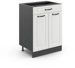 Vicco K&uuml;chenunterschrank R-Line Wei&szlig; Landhaus/Anthrazit 60 cm mit Schublade ohne