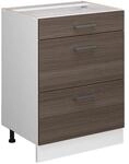 Vicco K&uuml;chenunterschrank R-Line Grau/Wei&szlig; 60 cm mit Schubladen ohne Arbeitsplatte