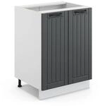 Vicco K&uuml;chenunterschrank Fame-Line Anthrazit/Wei&szlig; 60 cm ohne Arbeitsplatte