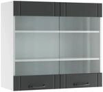 Vicco K&uuml;chenglasschrank Fame-Line Glash&auml;ngeschrank Anthrazit/Wei&szlig; 80 cm