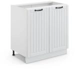 Vicco Sp&uuml;lenunterschrank Fame-Line Wei&szlig; Landhaus/Wei&szlig; 80 cm mit Regal ohne