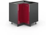 Vicco Eckunterschrank Fame-Line Bordeaux Hochglanz/Anthrazit 81 cm ohne Arbeitsplatte