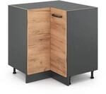 Vicco Eckunterschrank R-Line Goldkraft Eiche/Anthrazit 76 cm ohne Arbeitsplatte