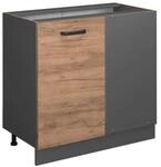 Vicco Eckunterschrank R-Line Goldkraft Eiche/Anthrazit 86 cm ohne Arbeitsplatte