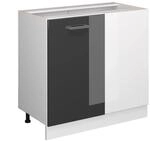 Vicco Eckunterschrank R-Line Anthrazit Hochglanz/Wei&szlig; 86 cm ohne Arbeitsplatte