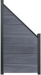 GroJa Steckzaun Schr&auml;g Solid-Grande 90 x 180/90 cm Steingrau Co-Extrudiert