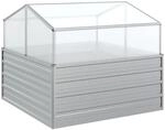 vidaXL Garten-Hochbeet mit Gew&auml;chshaus 100x100x85 cm Silber 316882