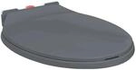 vidaXL Toilettensitz mit Absenkautomatik Quick-Release Grau Oval 145817