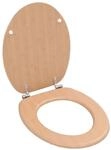 vidaXL Toilettensitz mit Deckel MDF Bambus-Design 143927