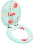 vidaXL Toilettensitz mit Soft-Close-Deckel MDF Flamingo-Design 146912