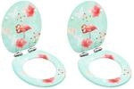 vidaXL Toilettensitze Soft-Close-Deckel 2 Stk MDF Flamingo-Design 3056411