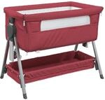 vidaXL Babybett mit Matratze Rot Leinenstoff 10293