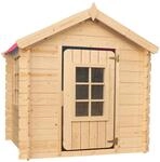Timbela Kinderspielhaus aus Holz M570R-1 1 m&sup2; ohne Boden Dachfarbe Rot