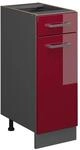 Vicco K&uuml;chenunterschrank R-Line Bordeaux Hochglanz/Anthrazit 30 cm ohne