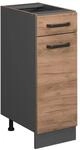 Vicco K&uuml;chenunterschrank R-Line Goldkraft Eiche/Anthrazit 30 cm ohne Arbeitsplatte