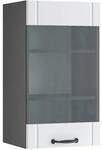 Vicco K&uuml;chenglasschrank Fame-Line Glash&auml;ngeschrank Wei&szlig; Landhaus/Anthrazit 40 cm