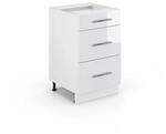 Vicco K&uuml;chenunterschrank Fame-Line Wei&szlig; Hochglanz/Wei&szlig; 50 cm ohne Arbeitsplatte