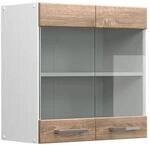 Vicco K&uuml;chenglasschrank R-Line Glash&auml;ngeschrank Sonoma Wei&szlig; 60 cm